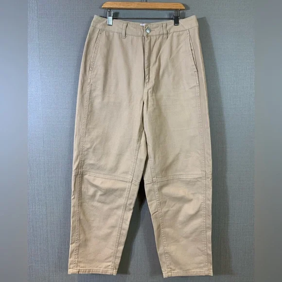 Twik Beige Cropped Carpenter Pants - Picture 2 of 9